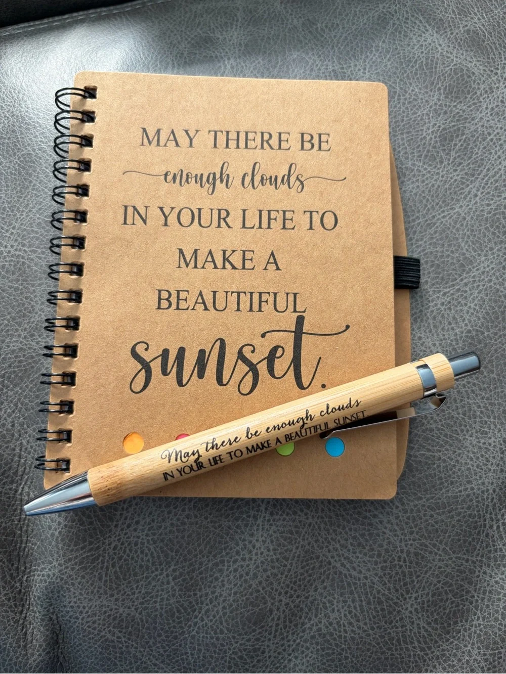 Inspirational Notebook & Matching Pen, includes sticky notes - pick one
